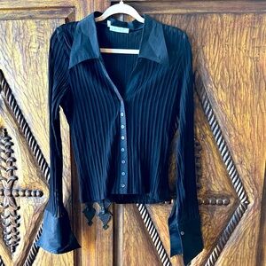 Elegant Black Button-Up Women's Top